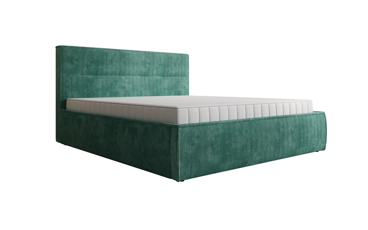 Designer Polsterbett Merry in Cord mit Stauraum