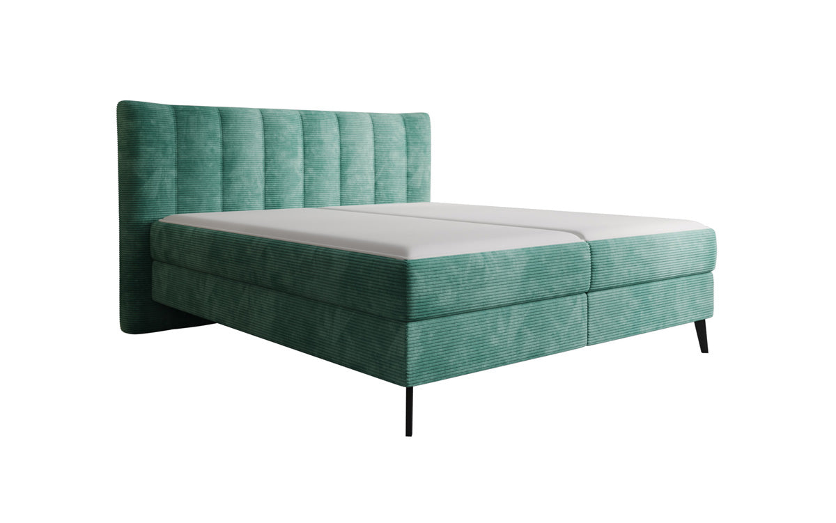 Luxusbetten24 Ines Boxspringbett Cord mit Stauraum 140‑200 cm Größe