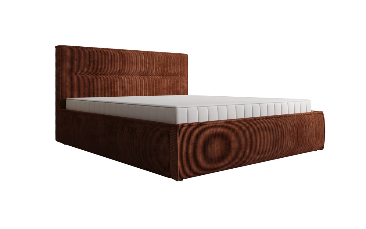 Designer Polsterbett Merry in Cord mit Stauraum