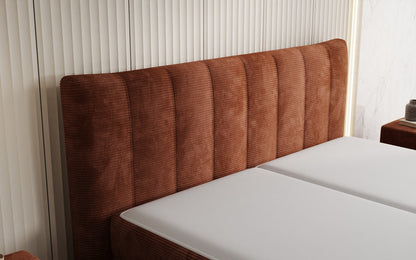 Luxusbetten24 Ines Boxspringbett Cord mit Stauraum 140‑200 cm Größe