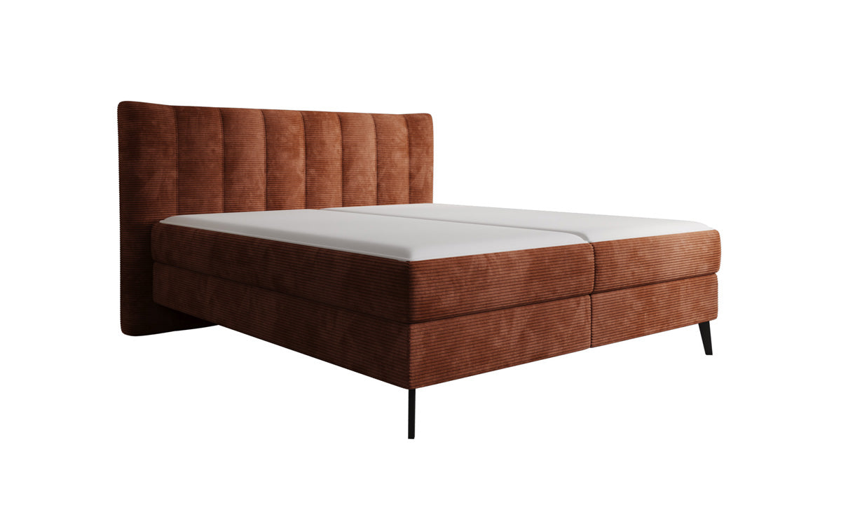 Luxusbetten24 Ines Boxspringbett Cord mit Stauraum 140‑200 cm Größe