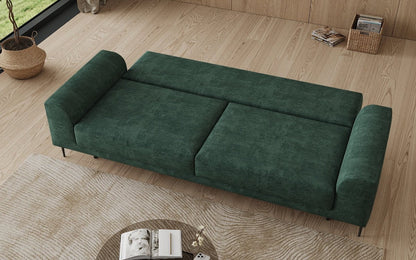 Designer 3 Sitzer Sofa Bloom in Cord mit Schlaffunktion und Stauraum