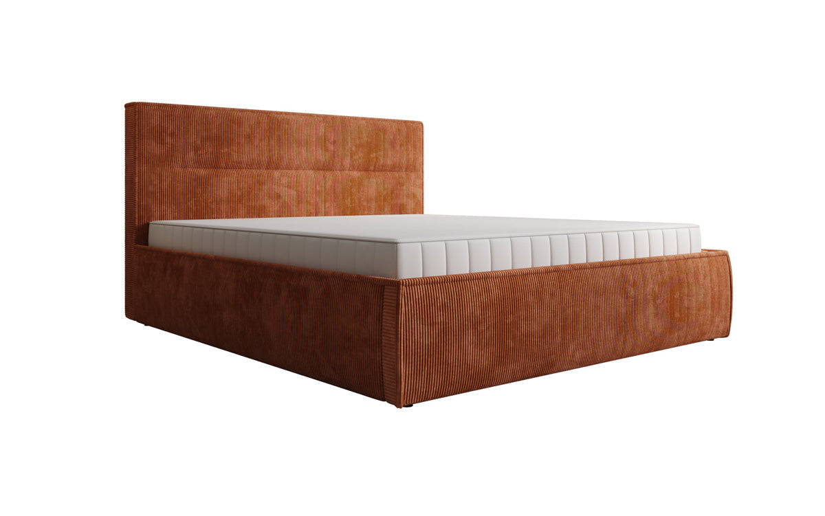 Designer Polsterbett Merry in Cord mit Stauraum