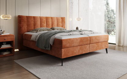 Luxusbetten24 Ines Boxspringbett Cord mit Stauraum 140‑200 cm Größe
