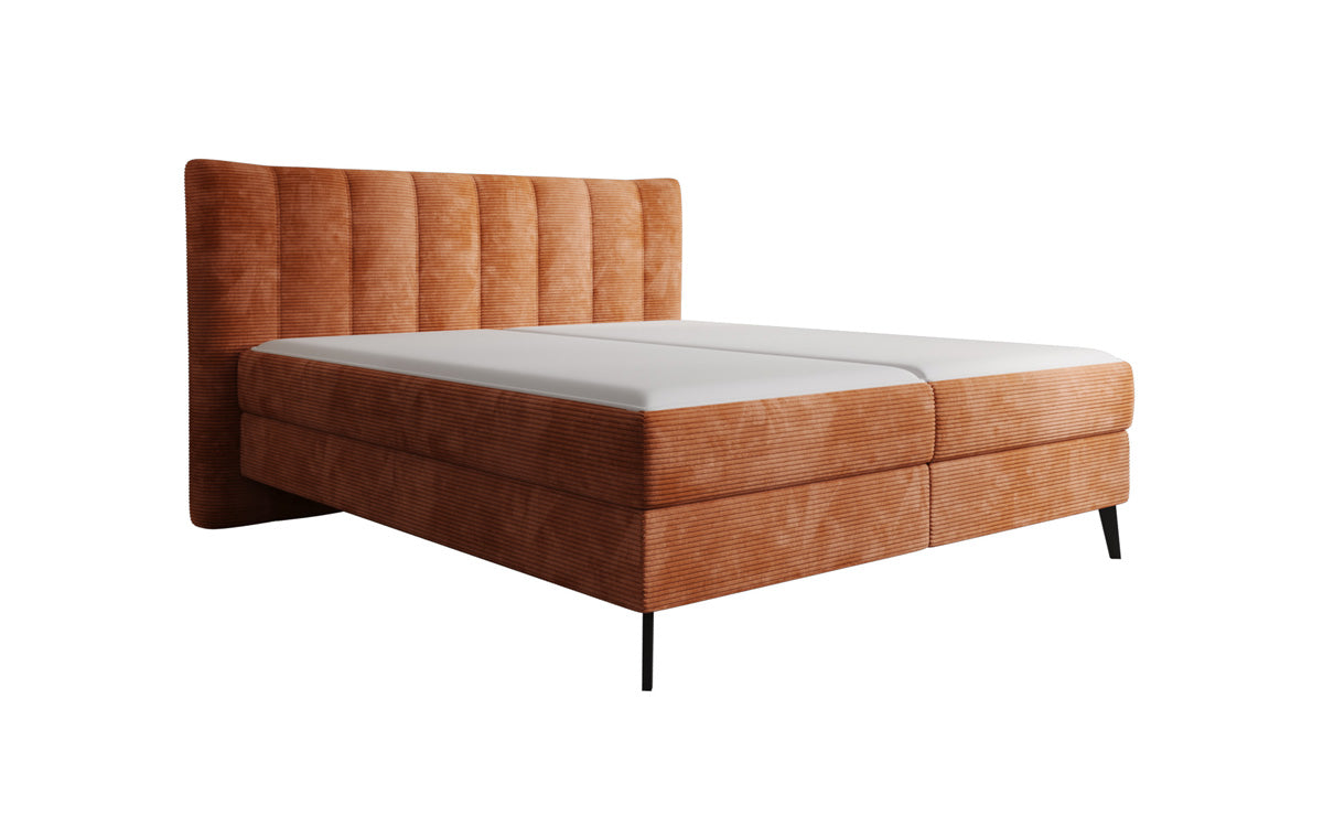 Luxusbetten24 Ines Boxspringbett Cord mit Stauraum 140‑200 cm Größe
