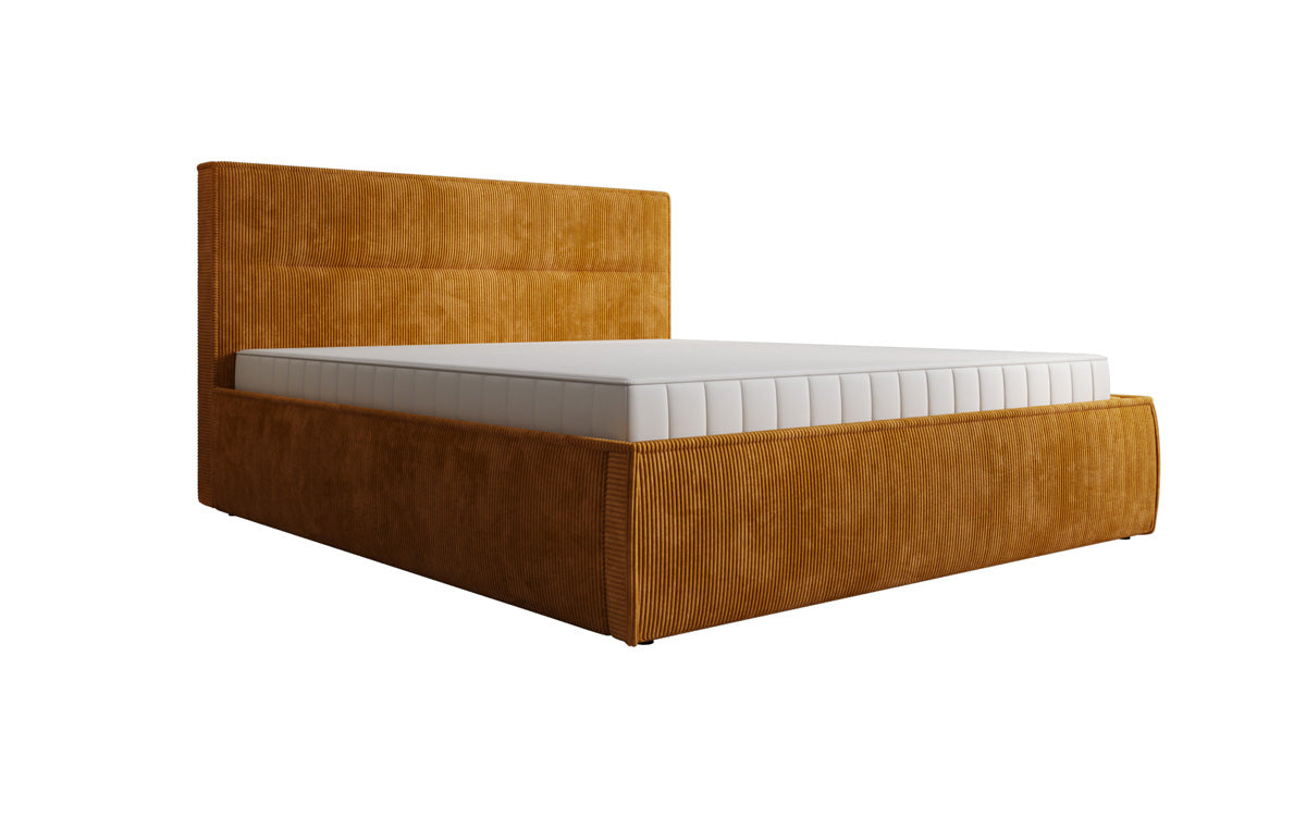 Designer Polsterbett Merry in Cord mit Stauraum