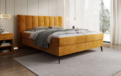 Luxusbetten24 Ines Boxspringbett Cord mit Stauraum 140‑200 cm Größe