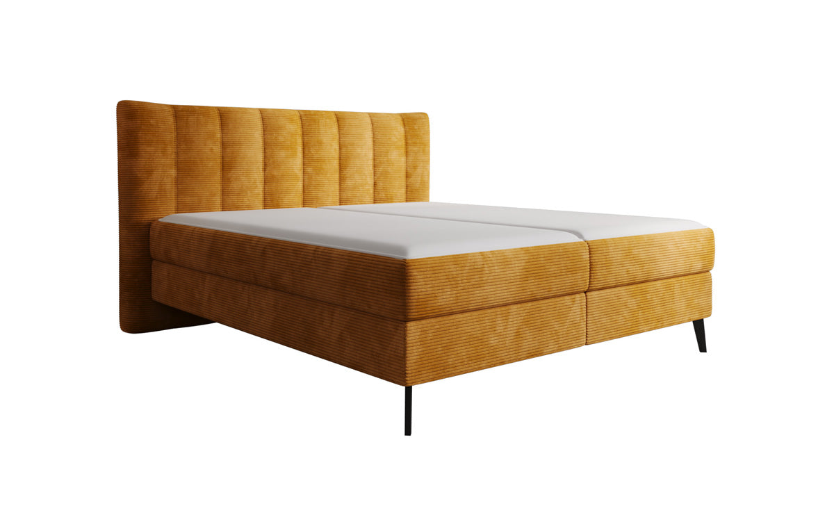Luxusbetten24 Ines Boxspringbett Cord mit Stauraum 140‑200 cm Größe