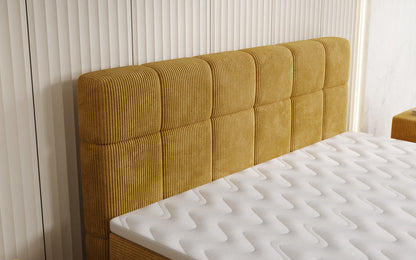 Luxusbetten24 Vera Boxspringbett Cord Design mit hohen Füßen