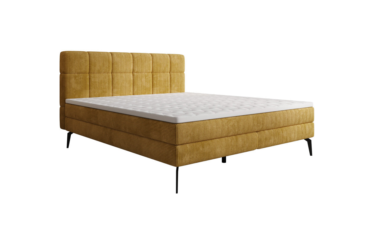 Luxusbetten24 Vera Boxspringbett Cord Design mit hohen Füßen