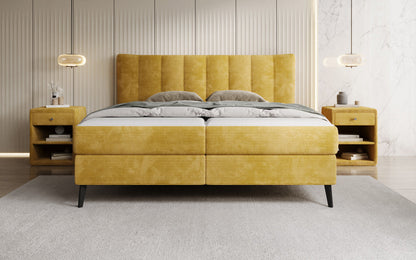 Luxusbetten24 Ines Boxspringbett Cord mit Stauraum 140‑200 cm Größe
