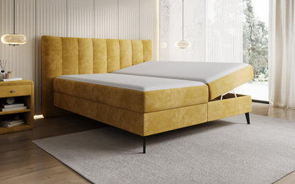 Luxusbetten24 Ines Boxspringbett Cord mit Stauraum 140‑200 cm Größe