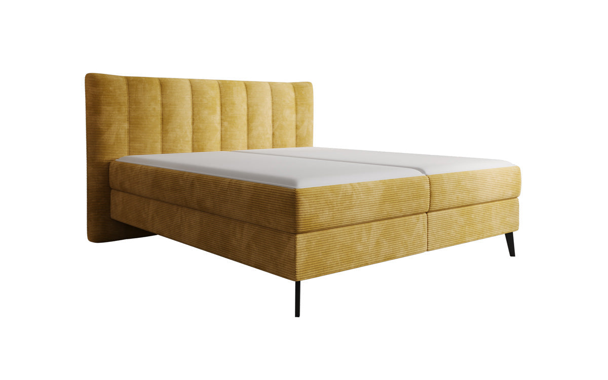 Luxusbetten24 Ines Boxspringbett Cord mit Stauraum 140‑200 cm Größe