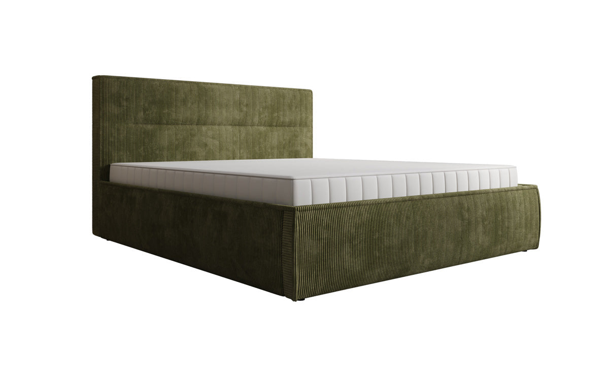 Designer Polsterbett Merry in Cord mit Stauraum