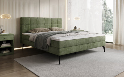 Luxusbetten24 Vera Boxspringbett Cord Design mit hohen Füßen