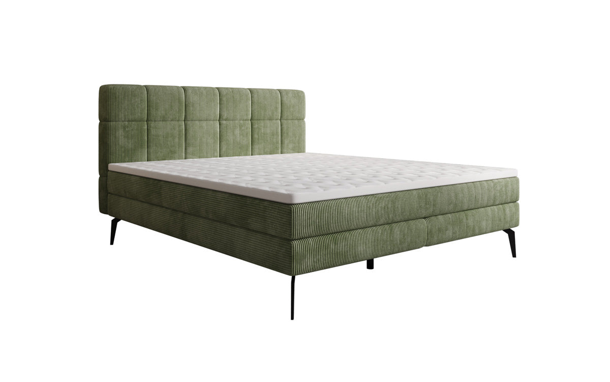 Luxusbetten24 Vera Boxspringbett Cord Design mit hohen Füßen