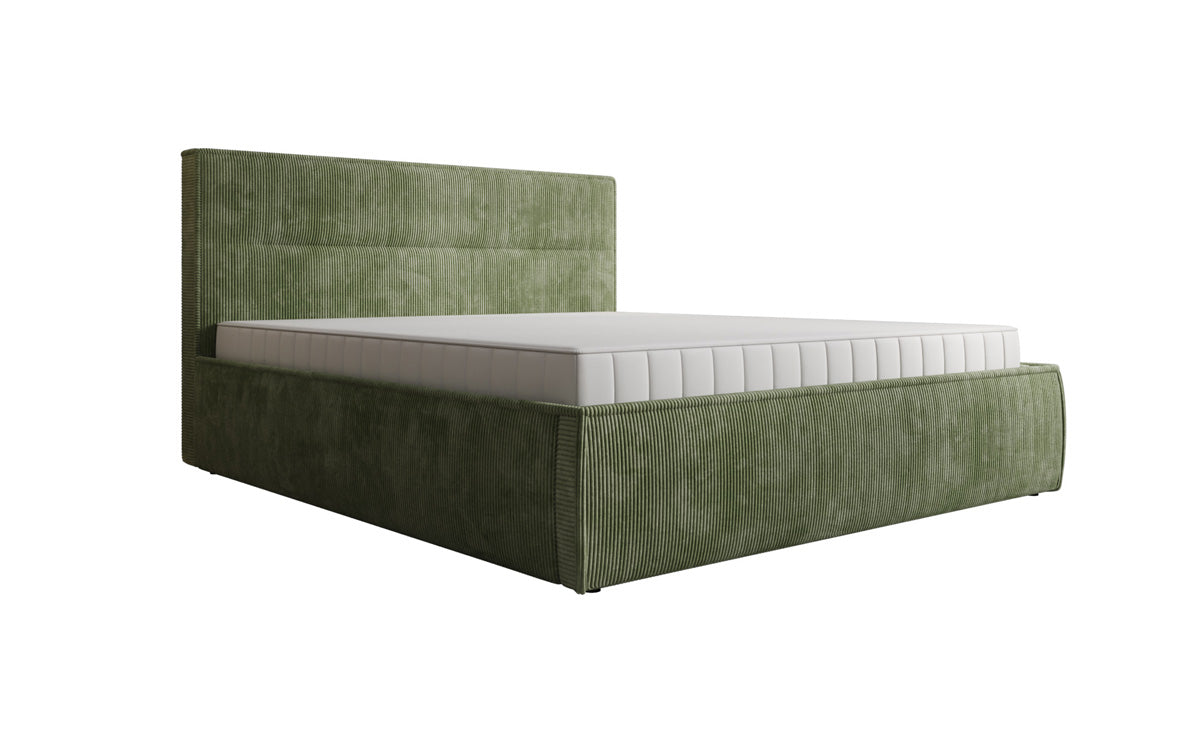 Designer Polsterbett Merry in Cord mit Stauraum