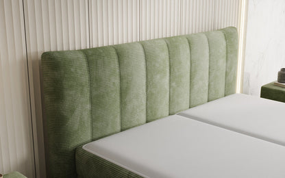 Luxusbetten24 Ines Boxspringbett Cord mit Stauraum 140‑200 cm Größe