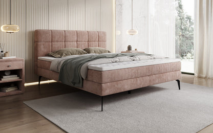 Luxusbetten24 Vera Boxspringbett Cord Design mit hohen Füßen