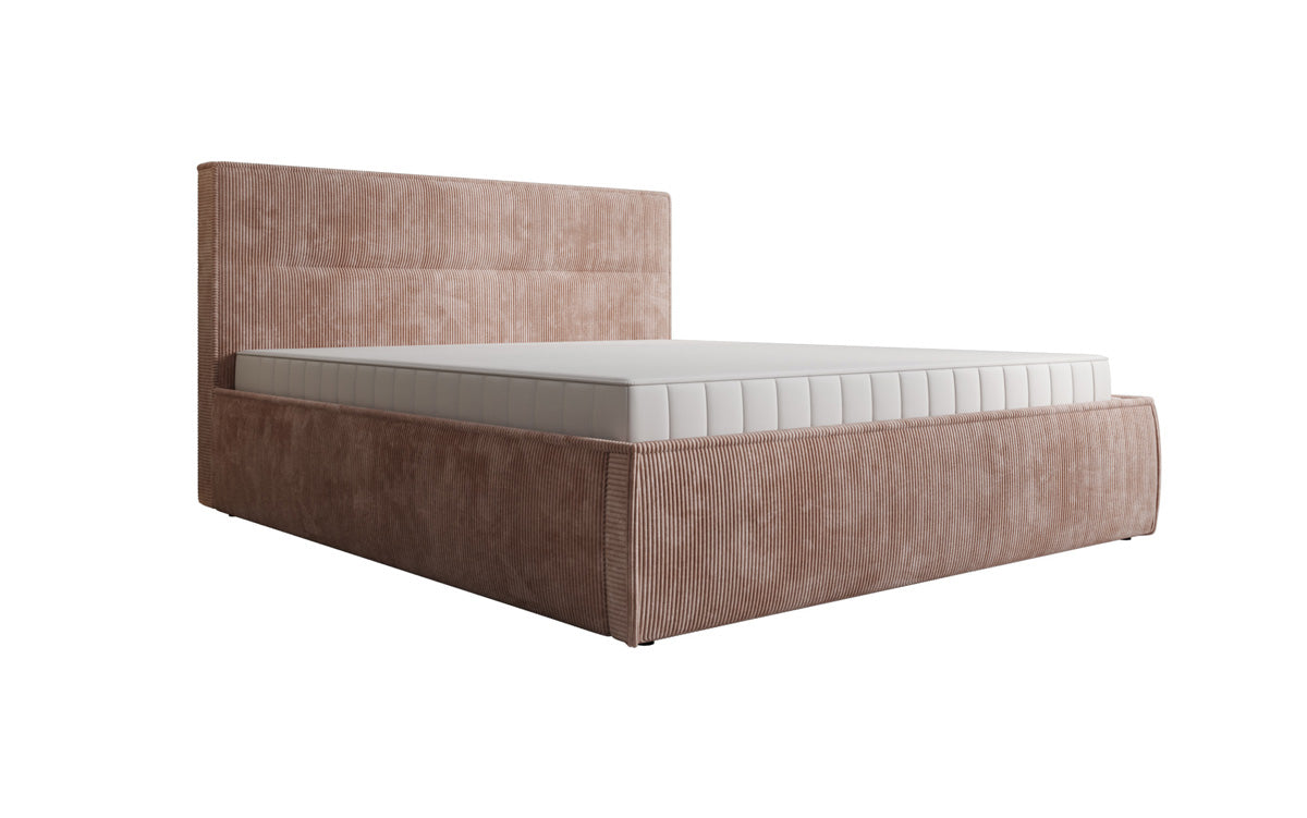 Designer Polsterbett Merry in Cord mit Stauraum