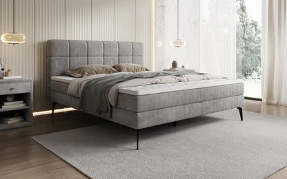 Luxusbetten24 Vera Boxspringbett Cord Design mit hohen Füßen