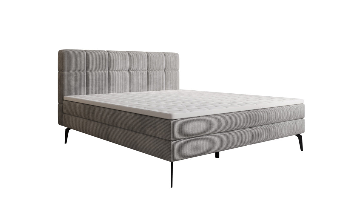Luxusbetten24 Vera Boxspringbett Cord Design mit hohen Füßen