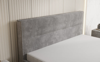 Designer Polsterbett Merry in Cord mit Stauraum