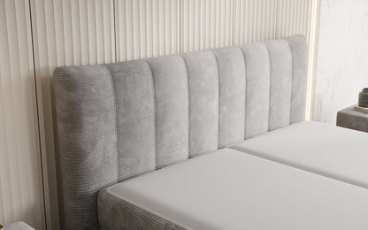 Luxusbetten24 Ines Boxspringbett Cord mit Stauraum 140‑200 cm Größe