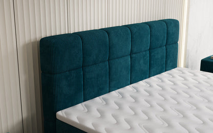 Luxusbetten24 Vera Boxspringbett Cord Design mit hohen Füßen