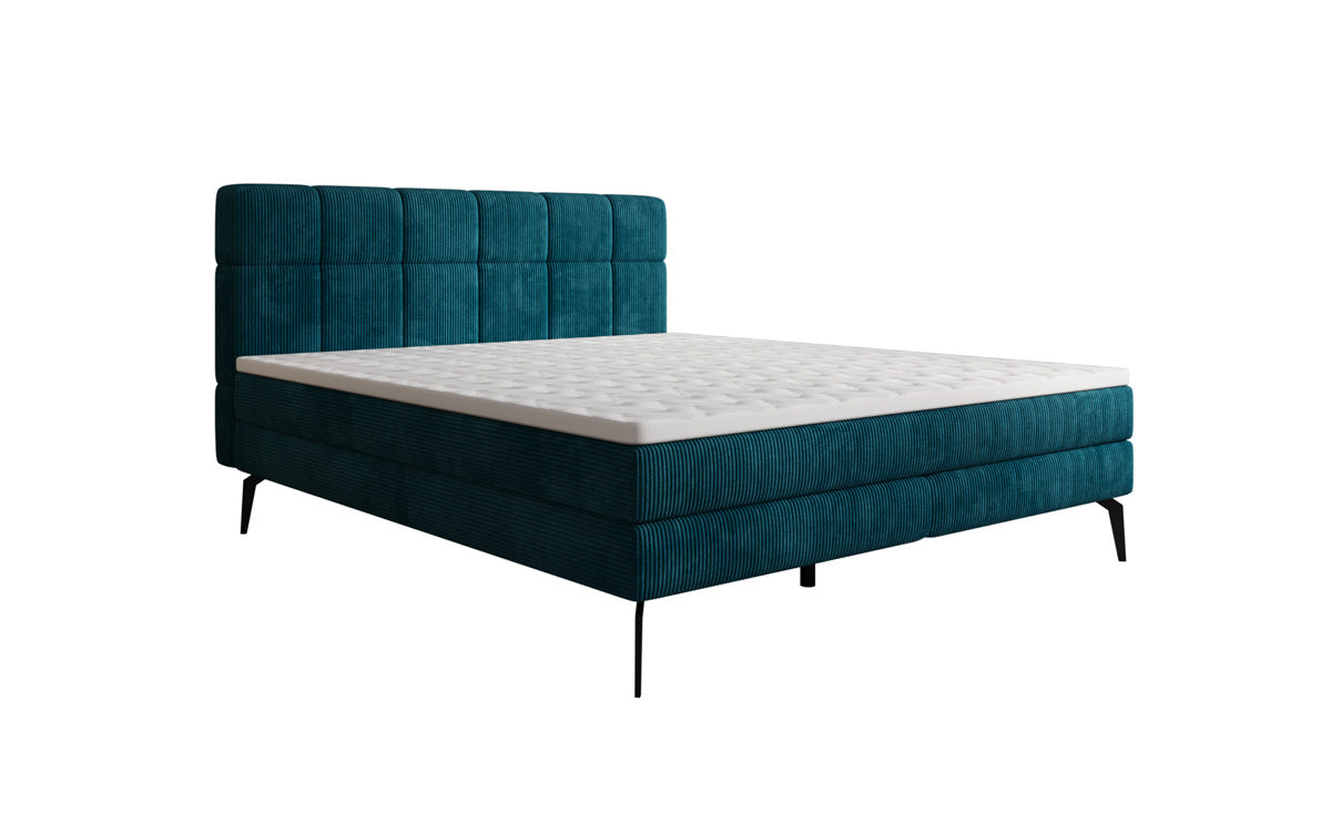 Luxusbetten24 Vera Boxspringbett Cord Design mit hohen Füßen