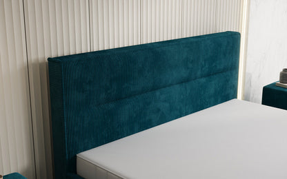 Designer Polsterbett Merry in Cord mit Stauraum