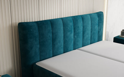 Luxusbetten24 Ines Boxspringbett Cord mit Stauraum 140‑200 cm Größe
