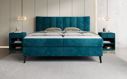 Luxusbetten24 Ines Boxspringbett Cord mit Stauraum 140‑200 cm Größe