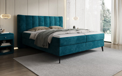 Luxusbetten24 Ines Boxspringbett Cord mit Stauraum 140‑200 cm Größe
