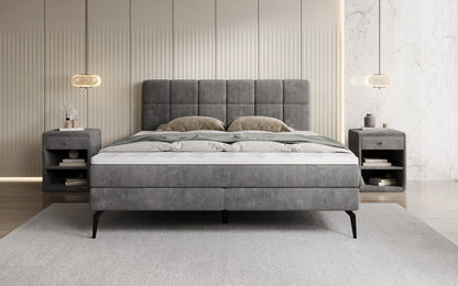 Luxusbetten24 Vera Boxspringbett Cord Design mit hohen Füßen