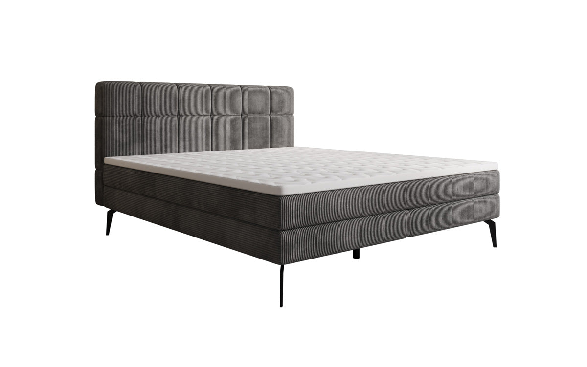 Luxusbetten24 Vera Boxspringbett Cord Design mit hohen Füßen