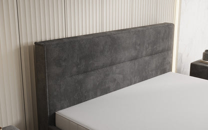 Designer Polsterbett Merry in Cord mit Stauraum