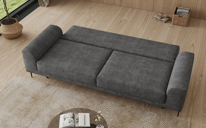 Designer 3 Sitzer Sofa Bloom in Cord mit Schlaffunktion und Stauraum