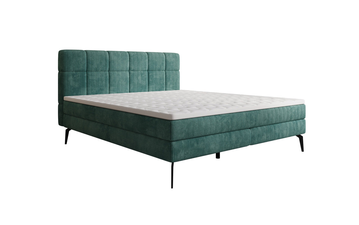 Luxusbetten24 Vera Boxspringbett Cord Design mit hohen Füßen