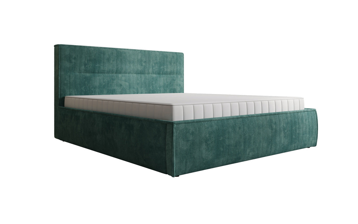 Designer Polsterbett Merry in Cord mit Stauraum