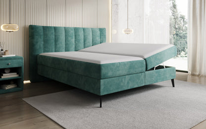 Luxusbetten24 Ines Boxspringbett Cord mit Stauraum 140‑200 cm Größe
