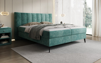 Luxusbetten24 Ines Boxspringbett Cord mit Stauraum 140‑200 cm Größe