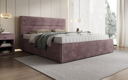Designer Polsterbett Merry in Cord mit Stauraum