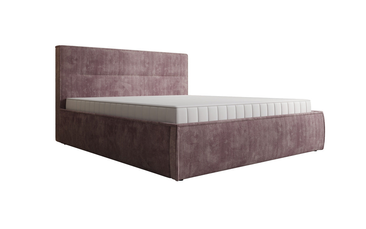 Designer Polsterbett Merry in Cord mit Stauraum