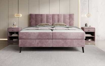 Luxusbetten24 Ines Boxspringbett Cord mit Stauraum 140‑200 cm Größe