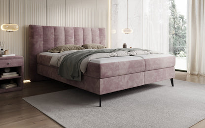 Luxusbetten24 Ines Boxspringbett Cord mit Stauraum 140‑200 cm Größe