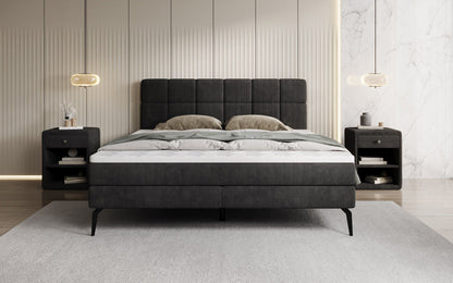 Luxusbetten24 Vera Boxspringbett Cord Design mit hohen Füßen