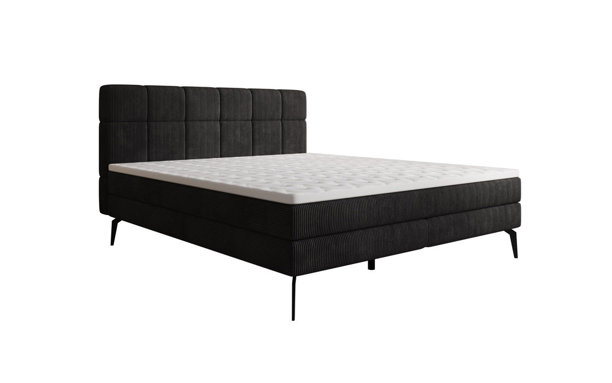 Luxusbetten24 Vera Boxspringbett Cord Design mit hohen Füßen