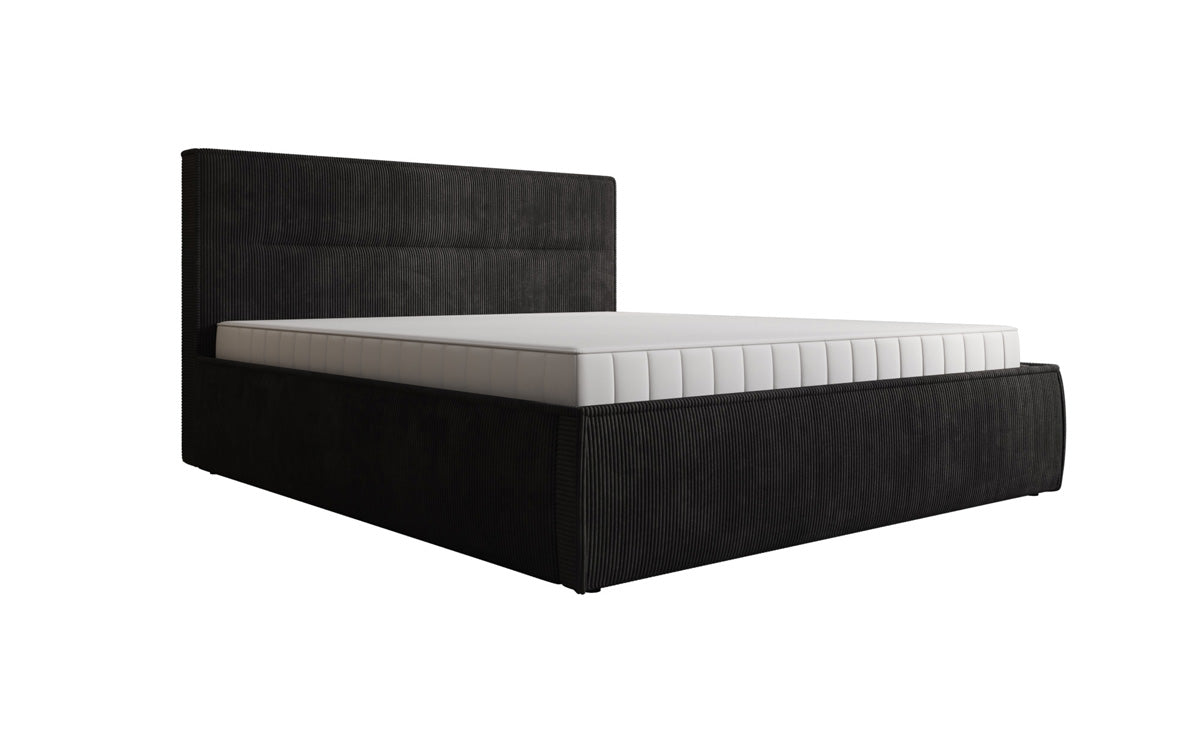 Designer Polsterbett Merry in Cord mit Stauraum