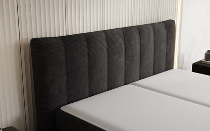Luxusbetten24 Ines Boxspringbett Cord mit Stauraum 140‑200 cm Größe